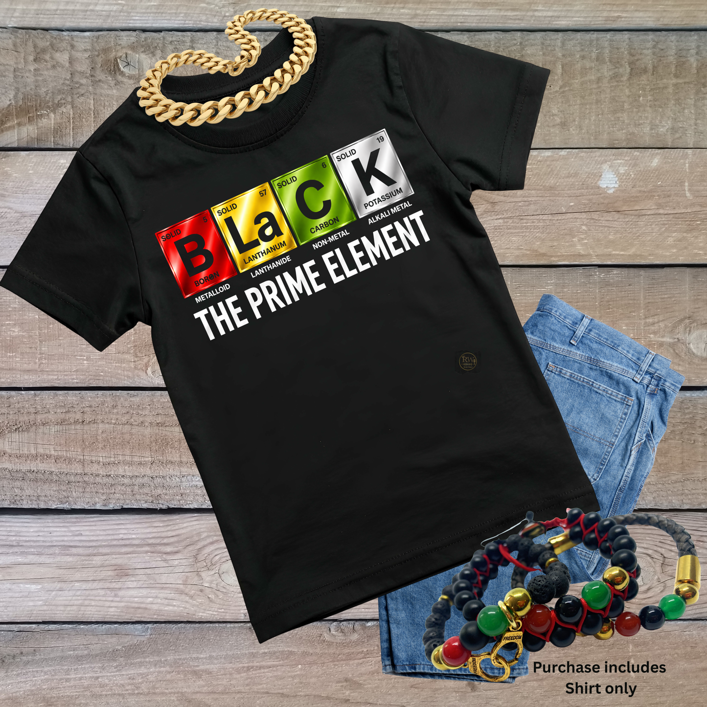 The Prime Element Unisex Black T-Shirt