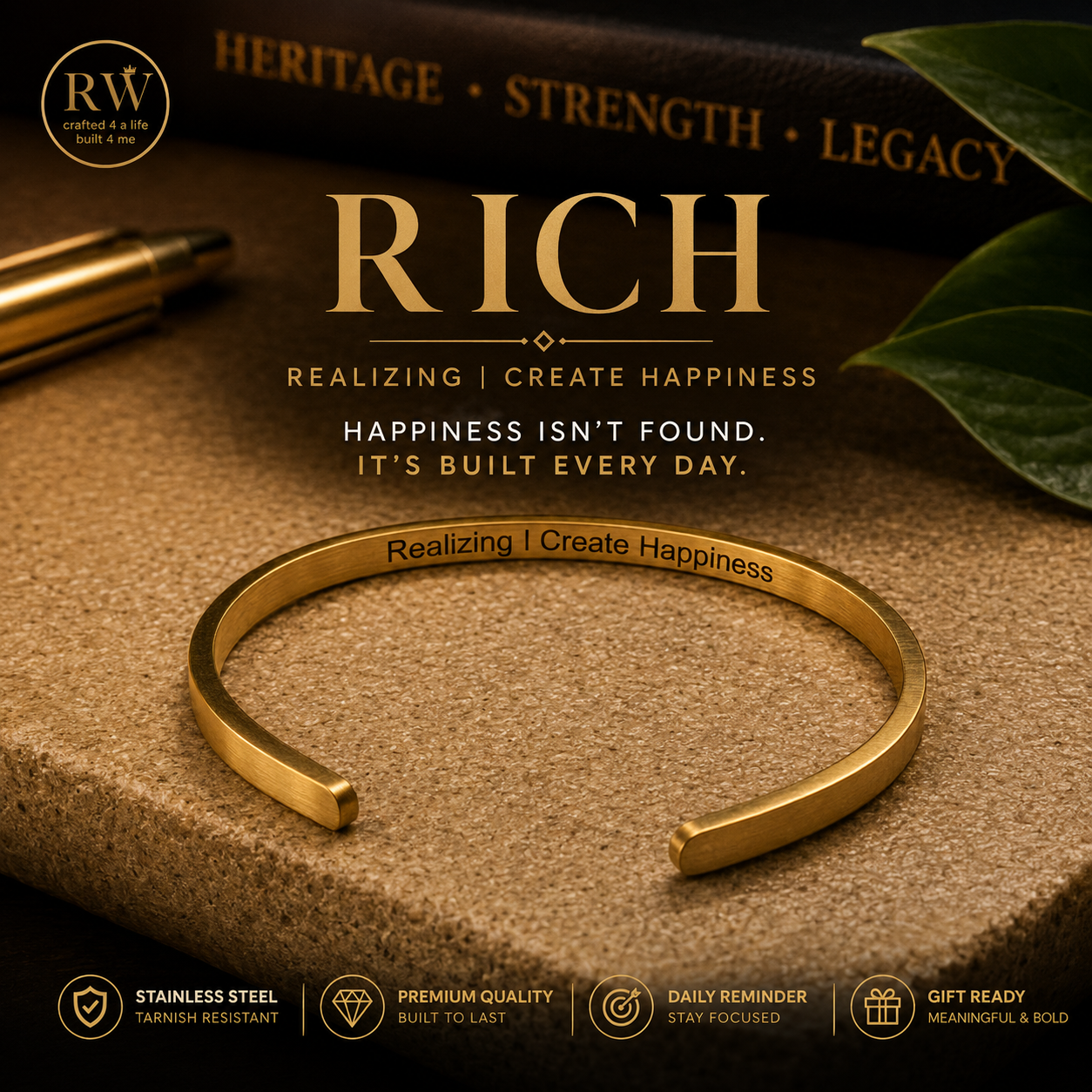 RICH Signature Cuff Bracelet
