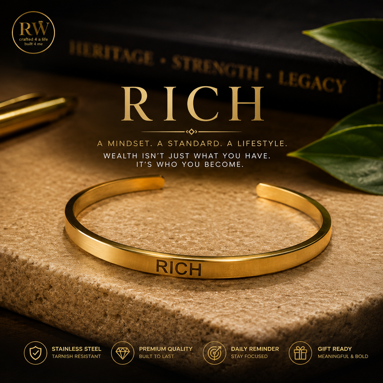 RICH Signature Cuff Bracelet